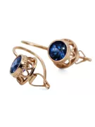 Vintage style Earrings Sapphire Original Vintage 14K Rose Gold vec117r